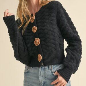 Rosette Sweater Cardigan